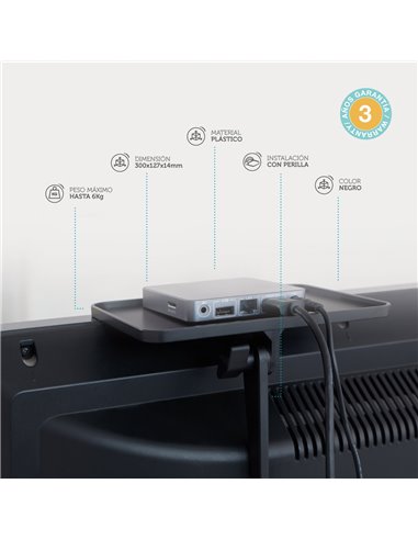 Estante doble para accesorios de TV