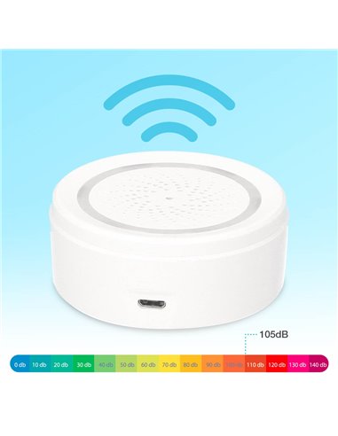 Alarme com sirene e controle de temperatura e umidade via Wi-Fi