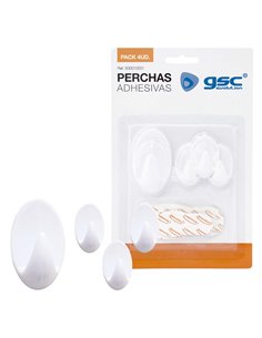 Pack 4 Cabides Adesivos Brancos 2