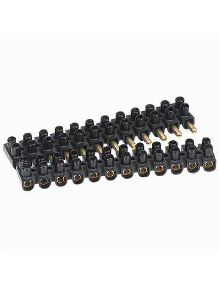 REGLETA SUPREM 12 BORNAS PVC NEGRA 10MM