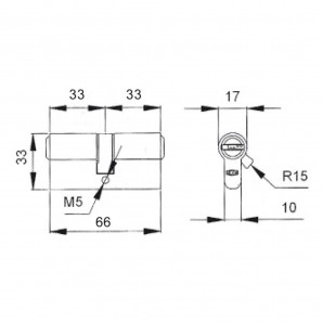 Cilindro de Segurança Ucem 2000-s2 66x33 Dupla Embreagem 2