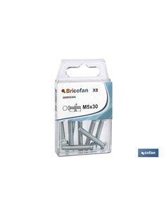 Tornillos hexagonal DIN 933 zinc blíster 8uds. M-5x30