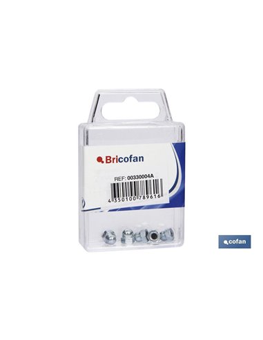 Tuercas ciegas DIN 1587 M5 zinc blíster de 4 uds.