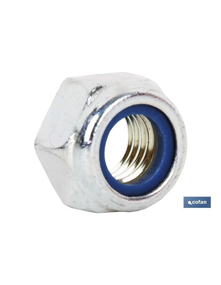 Tuercas hexagonales autoblocante nylon DIN 985 M6 zinc blíster de 6 uds.