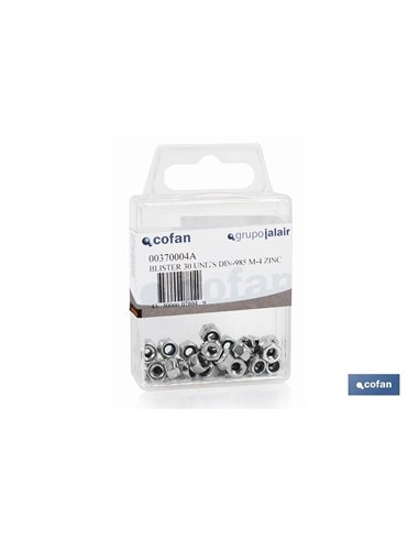 Tuercas hexagonales autoblocante nylon DIN 985 M12 zinc blíster de 2 uds.