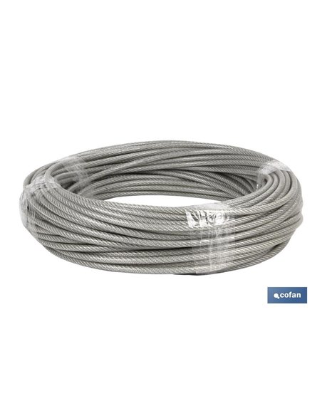 Cable Acero 6mm 4x6mm 6x7+1 Plástico (50m)