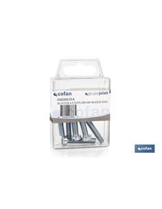 Blíster 4 Uds. Tornillos Cabeza Cilíndrica Din 84 M6x50 Zinc
