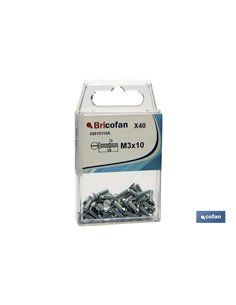 Blíster 40 Uds. Tornillos Cabeza Avellanada Din 963 M3x10 2