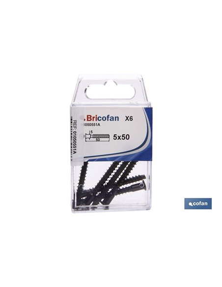 Tornillo de ensamblar zincado 5 x 50, blíster 6 uds.