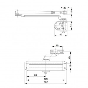 Cierrapuertas Tesa DC110  F2-3 Sin Retenedor Plateado 2