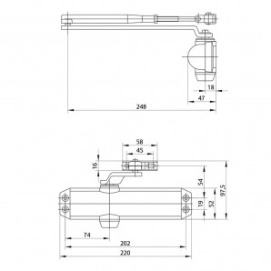 Cierrapuertas Tesa DC120  F2-4 Sin Retenedor Plateado 2
