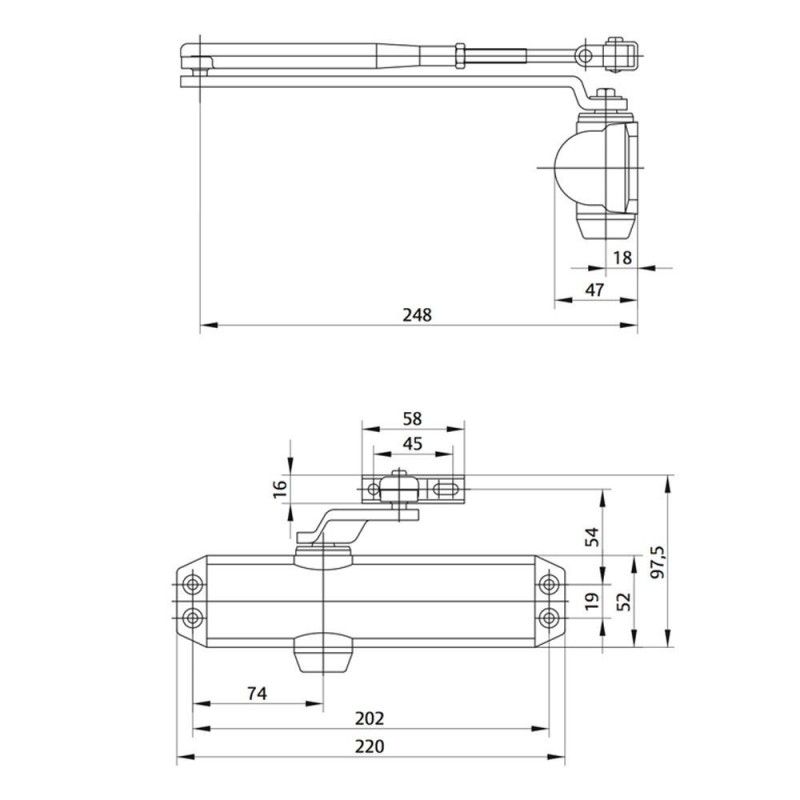 Fecho de porta Tesa DC120-1 F2-4 com retentor...