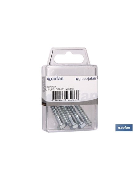 Parafuso parafuso DIN 571 M-8x80 (Blister 2 unid.)
