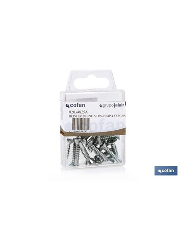 Autotaladrantes Cabeza Avellanada DIN 7504P 48x32mm Zinc (Blíster 6 uds.)