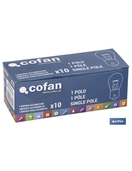 Lámpara cofan p21w (bau15s) 12v (descentrada)