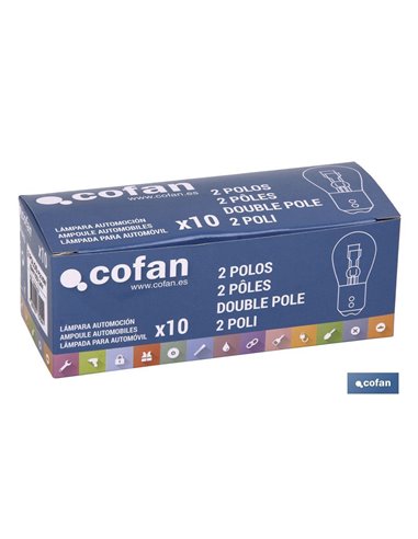 Lámpara cofan 2 polos p21/5w (ba15d) 24v