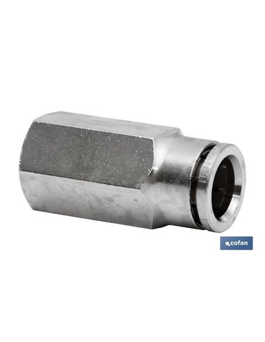 Tubo de conexão reta de 6 mm. Feminino 1/8