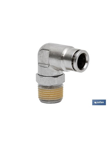 Conexion Codo  Tubo 4mm. Rosca 1/4