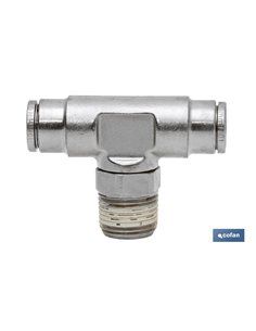 Conexión T Tubo 4mm. Macho 1/8