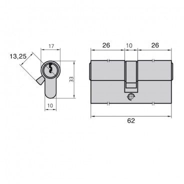 Cilindro Cvl 5990/26x26/ln Cam Curto