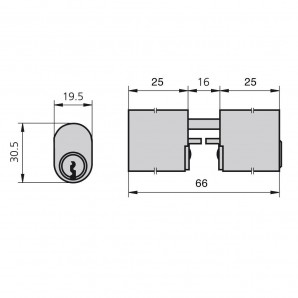 Cilindro Cvl 5968/25x25/ln Cam Oval Com Hastes 2