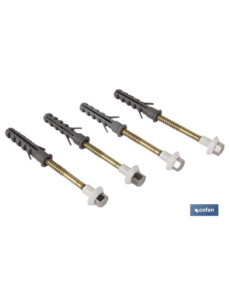 Set 4 Pcs Para Sanitario Wc 6x80 Laton