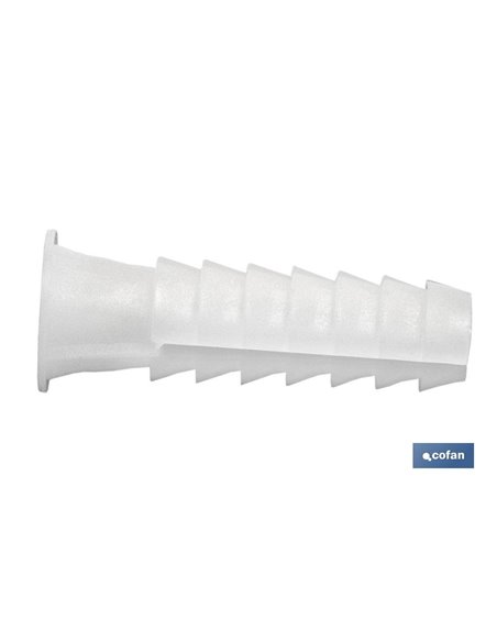 Blíster De 15 Uds. Taco De Plástico Blanco 7 Mm