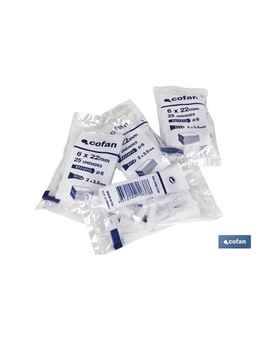 Bolsa 25 Uds. Taco De Plástico 10 Mm