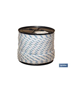 Carrete Cuerda Trenzada Poli 8mm 200 Mts blanco