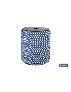 Carrete Cuerda Helicoidal 10mm 50 M. blanco/Azul