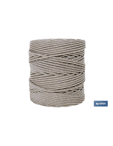 Bobina Cordon Trenzado Poli 5mm 200 M blanco/Marron