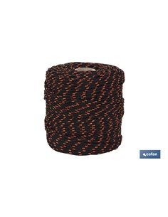 Cordón Trenzado Hippie Negro/Naranja 3 Mm X 25 M
