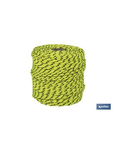 Cordón Trenzado Hippie Amarillo/Negro 3 Mm X 100 M