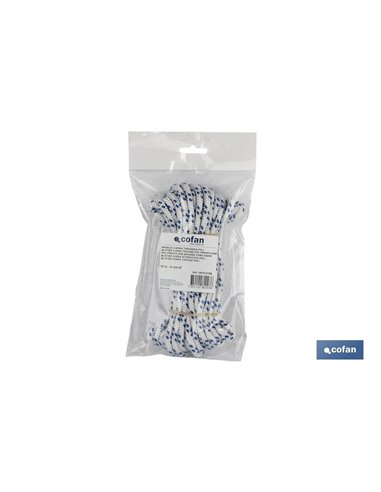 Corda Poli Trançada Meada 6mm 10m Azul
