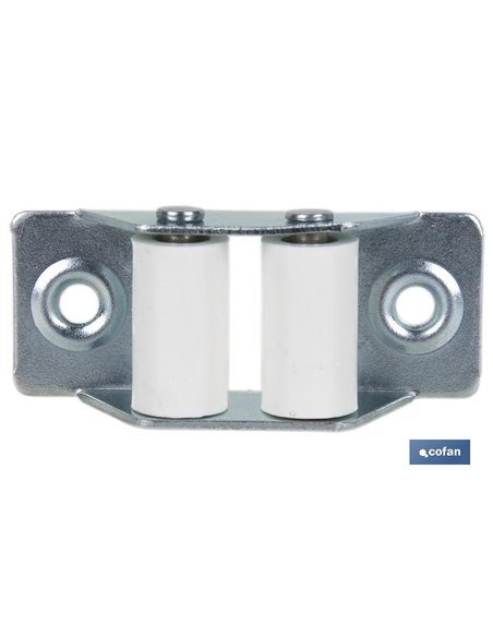 Pasacintas Metálico Con Rodillo De Nylon 31x65 Mm