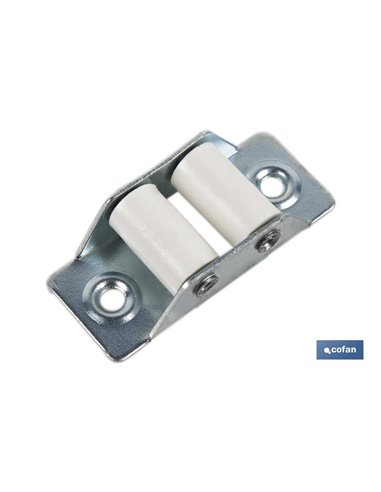 Pasacintas Metálico Con Rodillo De Nylon 31x65 Mm