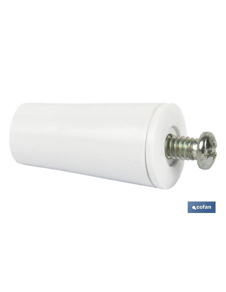 Tope Persiana 40 Mm Blanco Con Tornillo M-6
