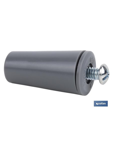 Tope Persiana 40 Mm Gris Con Tornillo M-6