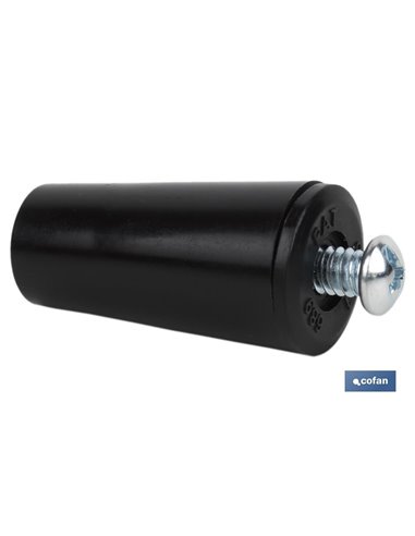 Tope Persiana 40 Mm Negro Con Tornillo M-6