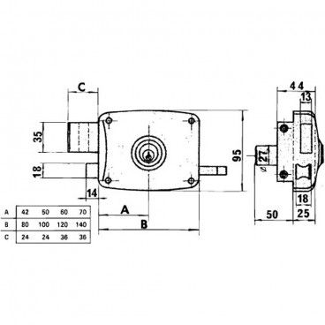 Cerradura Lince 5124-ap/120 Derecha