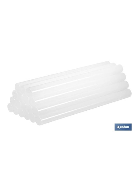 Cola Termofusible Transparente Barras Ø7 X 185 Mm  20 Uds
