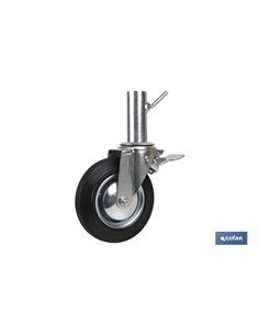 Rueda Giratoria Andamio con Freno 200 X 46 Mm Tubo Hembra