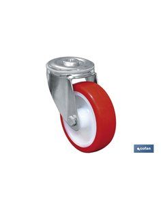 Rueda Poliuretano Pasante Ø80x30mm