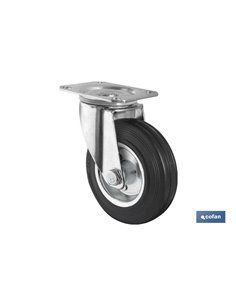 Rueda Goma/Metal Placa Ø80x27mm