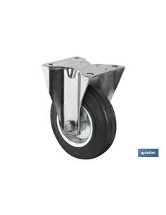 Roda Fixa Borracha/Metal Ø125x38mm