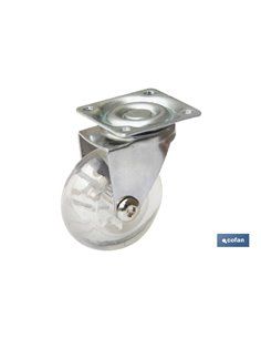 Placa Pu Roda Transpara Cromada Ø35mm