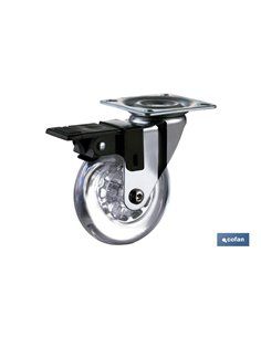 Rueda Transpara Cromado Placa/Freno Pu Ø75mm