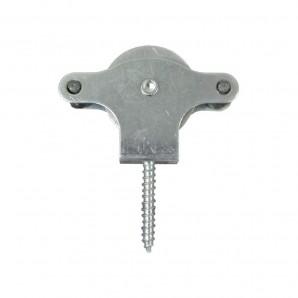 Polia para varal zincada Wolfpack 40 mm. Roldana metálica com parafuso lag