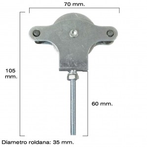 Polea Tendedero Wolfpack Zincado 60 mm. Roldana Metal con Tornillo 2