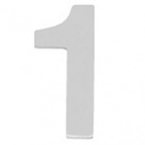 Numero Metal "1" Plateado Mate 10 cm. con Tornilleria Oculta (Blister 1 Pieza)